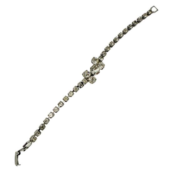 vintage Smart Set Coro single strand clear Rhinestones Bracelet costume jewelry - Picture 7 of 9